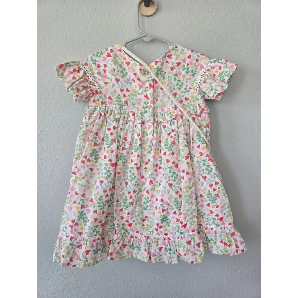Rachel Zoe Toddler Girl Floral Heart Dress Purse Set 3T Cotton Spring Summer